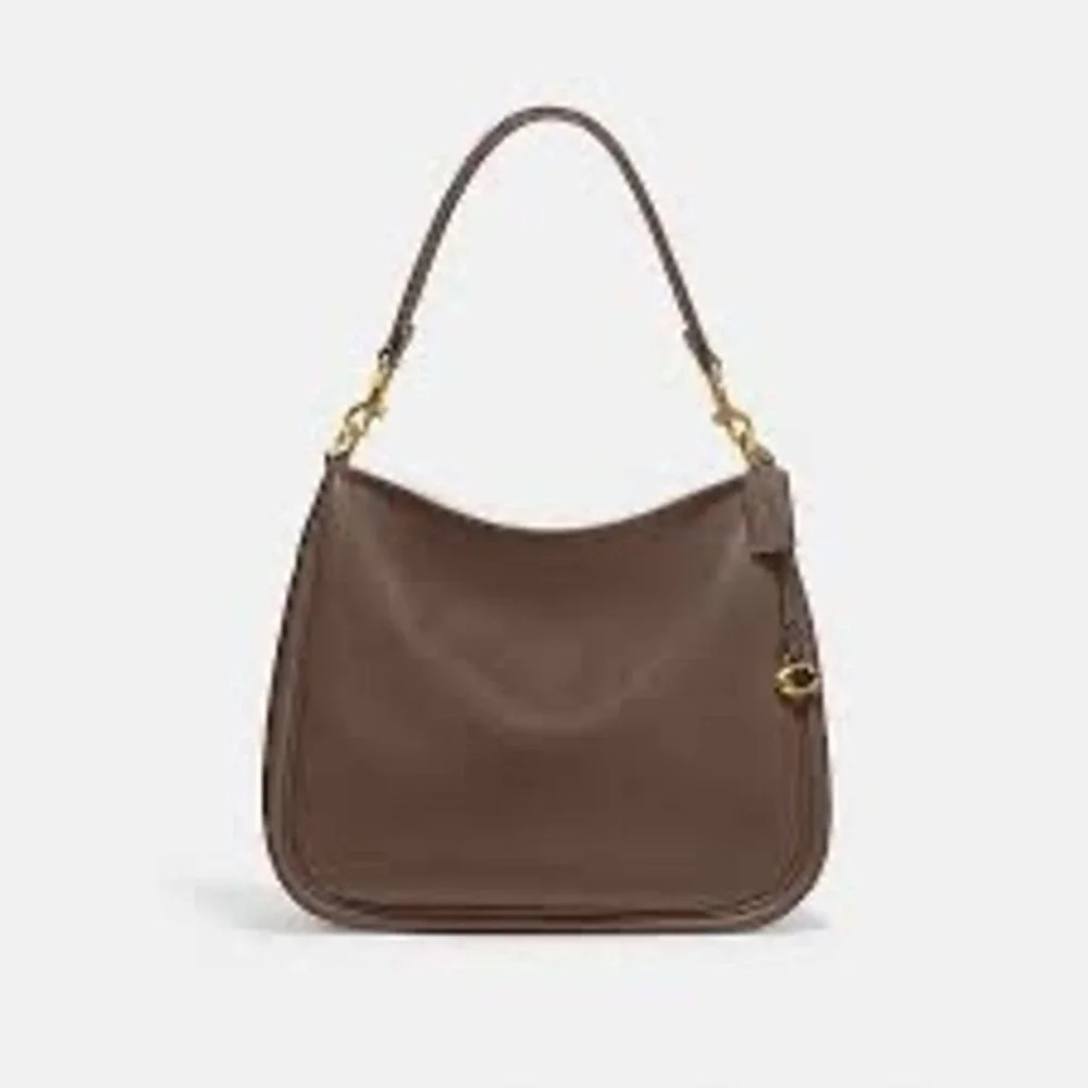 Coach Cary Shoulder Bag Dark Stone Pebble Leather Crossbody Hobo - Picture 1 of 15